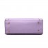 LT1650 - Miss Lulu Textured Leather Look Square Pocket Shoulder Handbag Lilac